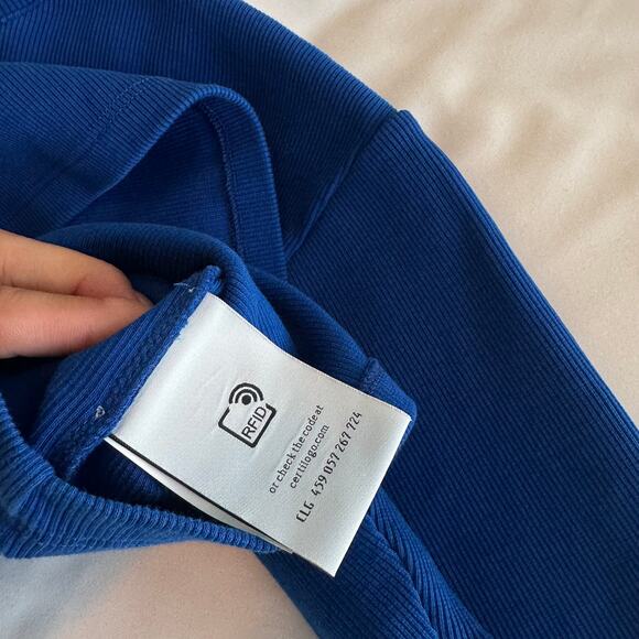 Off-White Off Stamp Blue Ribbed Crop T-Shirt Size S - Picture 6 of 9